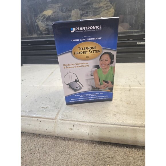 PLANTRONICS S12 CORDED TELEPHONE HEADSET SYSTEM 64703-03 URT2-13 - Picture 1 of 5